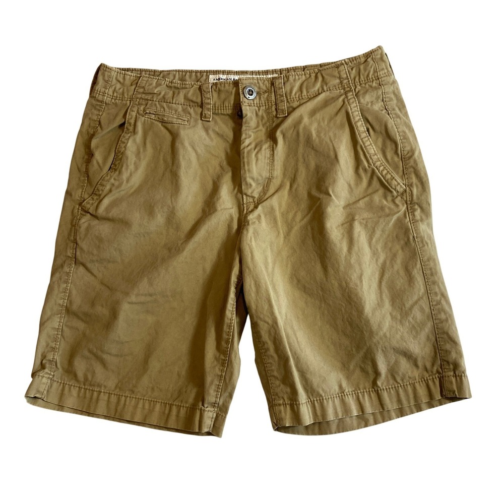 American Eagle Outfitters Prep Shorts Mens 31 Khaki Tan Cotton Chino 1046355286